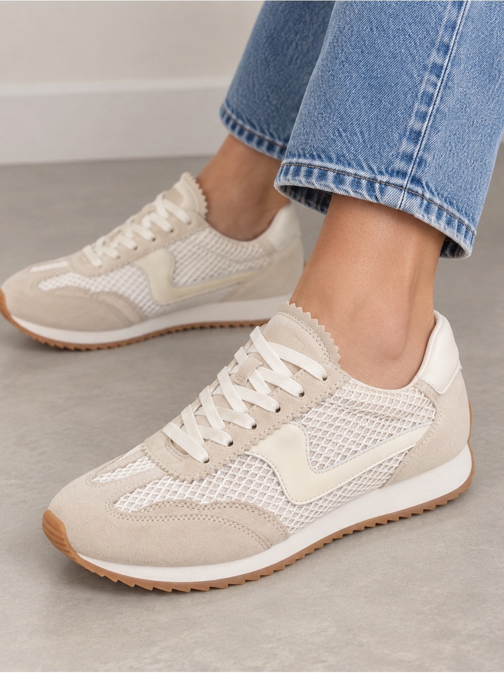Dolce Vita B.NTCD Mesh Sneakers Size 9 White Cream NWOB